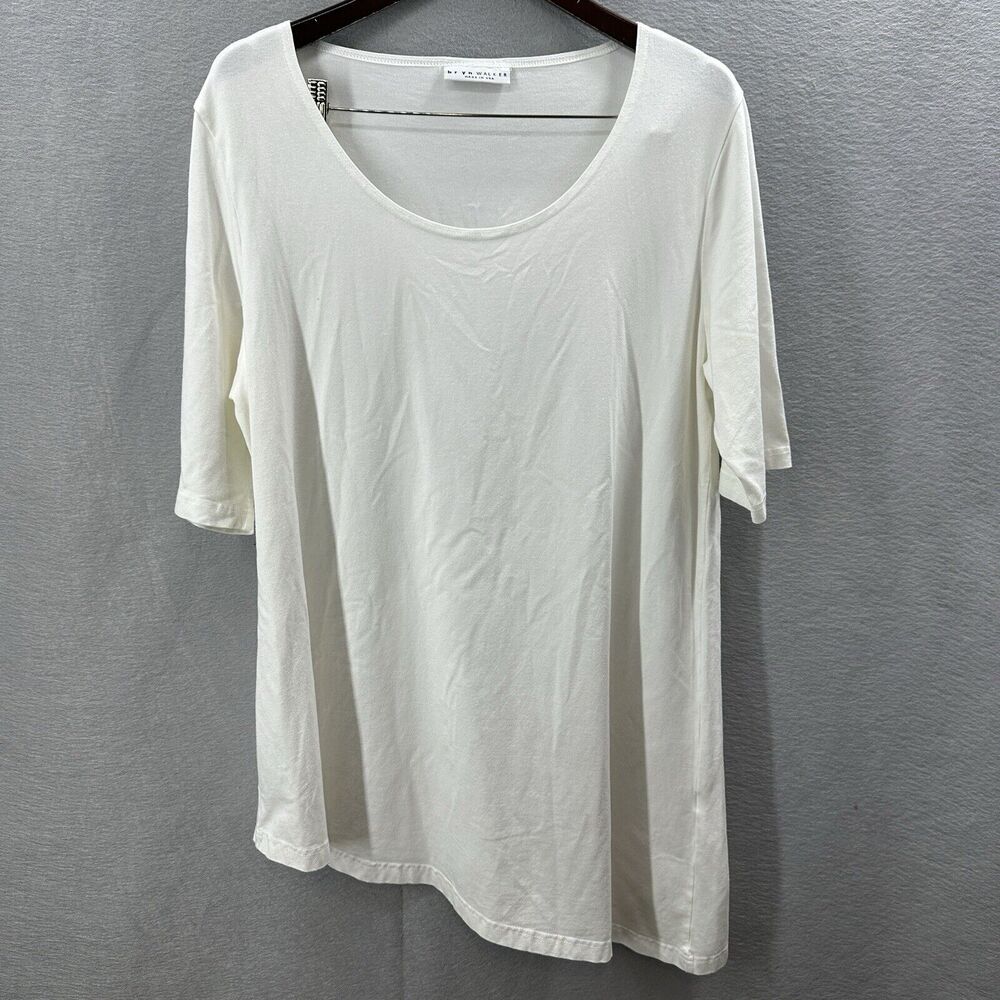 Bryn Walker Tunic Blouse Womens XL Top Popover Asymmetric Lagenlook Artsy White